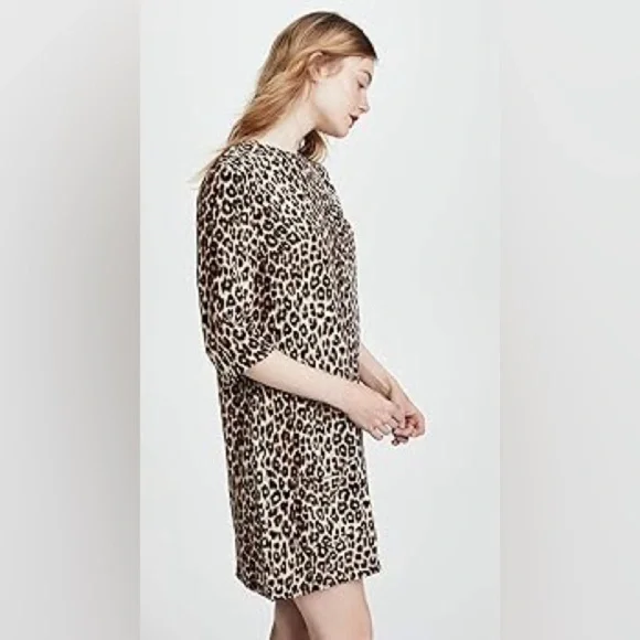 Equipment Audrey100% silk cheeta/ animal print dress with pockets - Picture 2 of 6